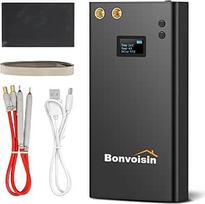 Akumuliatorinis taškinio suvirinimo aparatas "Bonvoisin", 11000 mAh įkraunama baterija, 70 reguliuojamų pavarų, skirtas 0,1-0,3 mm storio geležies / nerūdijančio plieno / nikelio juostoms, su 40 cm suvirinimo kaiščiu ir 2 m nikelio lakštu (ES)