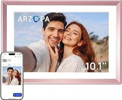 ARZOPA Metalinis skaitmeninis nuotraukų rėmelis 10,1 colio Nemokama debesų saugykla WiFi nuotraukų rėmelis Skaitmeninis HD jutiklinis ekranas Akimirksniu dalytis nuotraukomis Vaizdo įrašai kaip asmeninė dovana Elegantiškas dizainas D10 Rose Gold