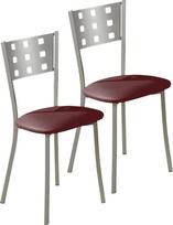 ASTIMESA SCMCBU Dvi virtuvės kėdės, metalas aliuminis dirbtinė oda, bordo spalvos, aukštis 45 cm