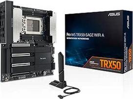 ASUS PRO WS TRX50-SAGE "WiFi" darbo stoties pagrindinė plokštė (spartinimas, 36 fazių konstrukcija, PCIe 5.0 x16 ir M.2, USB4 40Gb/s, 10Gb ir 2,5Gb LAN, kelių GPU palaikymas, CEB formos korpusas)