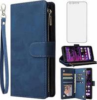 Asuwish Mobiliojo telefono dėklas "Cat S62/S62 Pro" dėklas su ekrano apsauga ir kortelės lizdu Sulankstomas odinis piniginės stovas S 62 62S Zip Apsauginis stiklas Apsauginis stiklas Ekrano apsauga Dėklai Apsauginis