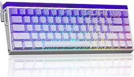 AULA Hero 68 žaidimų klaviatūra, mechaninė, Hall efekto magnetinis jungiklis, 0,01 mm reguliuojamas suveikimo greitis, 8K apklausos dažnis, šoninis graviravimas, 60 % RGB klaviatūra su kabeliu, QWERTY (violetinė)