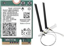 AX201NGW WiFi kortelė su antena 2.4GHz+5GHz WiFi 6 3000Mbps M.2 CNVio2 Bluetooth 5.1 tinklo kortelė WiFi tinklo adapteris Wifi imtuvas Win10 atsarginės dalys priedai