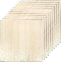 Balzos medienos lakštai 10 vienetų plonų balzos medienos plokščių 100x100x2 mm tuščias ruošinys, skirtas "Cricut Makers", medžio dirbinių, tapybos, graviruotų modelių kūrimo projektams