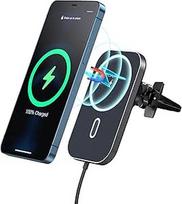 BHHB 15 W magnetinis belaidis mobiliojo telefono laikiklis, automobilinis įkroviklis, suderinamas su "Mag-Safe" oro angos laikikliu, greitasis įkroviklis, belaidis įkroviklis, pasukamas 360° kampu, skirtas "iPhone 16/15/14/13/12 Pro Max Plus