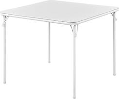BOOSDEN sulankstomas stalas, baltos spalvos, sulankstomas stalas kaip stovyklavimo stalas, sodo stalas, balkono stalas, valgomojo stalas, sulankstomas stalas, 80 cm x 80 cm x 70 cm