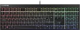 CHERRY MX 2.0S mechaninė žaidimų klaviatūra su RGB apšvietimu, UK išdėstymas (QWERTY), laidinė, sukurta Vokietijoje, MX RED jungikliai, juoda