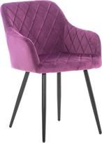 CLP "Shila" valgomojo kėdė, aksomas, audinys, dygsniuotas, su grindų apsauga, spalva: Violetinė, medžiaga: Velvetas