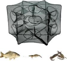 Cyrank 6/12 skylės Minnow gaudyklės masalui, žvejybos tinklinė gaudyklė su sulankstomu tinkleliu, vėžių gaudyklė, masalas gaudymui, mažos masalinės žuvys, unguriai, krabai omarai, minnows, krevetės