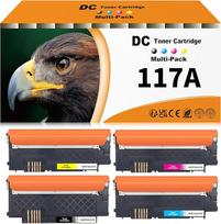 D&C 117A tonerių rinkinys, suderinamas su HP 117A toneriu, skirtas HP spalvotajam lazeriui 150a 150nw 179fwg 178nwg 179fnw 178nw W2070A W2071A W2072A W2073A su mikroschema (juodas žydras geltonas purpurinis, 4 vnt.)