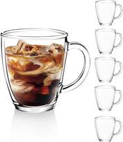 D.M Design-Master [6 vnt., 350 ml] - Latte Macchiato stiklinės su rankenėle, kavos ir arbatos stiklinės, ilgai išlaiko šilumą, puikiai tinka Latte, Cappuccino, Americano, arbatai ir gėrimams