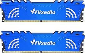 DDR4 3200MHz XMP 2.0 staliniams kompiuteriams skirta atmintis RAM 32GB rinkinys (2x16GB) CL16 UDIMM, PC Memory PC4-25600 288-Pin 1.35V Non-ECC kompiuterių atminties atnaujinimas, mėlyna