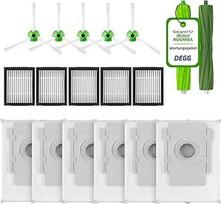 DEGG atsarginės dalys XXL - suderinamos su "iRobot Roomba" dulkių siurbliu-robotu i7 i7+ i3 i3+ i4 i4+ i6 i6+ i8 i8+ e5 e6 e7 2x guminiai ratukai, 5 x HEPA filtras, 5 x šoninis šepetėlis, 6 x dulkių siurblio maišeliai