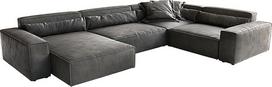 DELIFE Sirpio XL Imitacinė oda Vintage Anthracite 360 x 260 cm šezlongas Kintamas