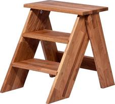 dobar® Green Label 29022FSCe Premium Step Stool | Sulankstomas laiptelis iš ąžuolo masyvo | Sulankstoma sulankstoma taburetė | Taburetė derliaus nuėmimui / namų ūkiui / vonios kambariui | 42 x 54 x 45 cm | Natūralu