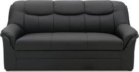 DOMO. kolekcija Berlyno sofa, odinė, klasikinė 3-vietė sofa, minkštųjų baldų komplektas su minkšta dirbtine oda ir aukštos kokybės spyruoklių šerdimi, 3-vietė 178 x 90 x 89 cm (plotis x gylis x aukštis), juoda
