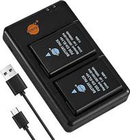 DSTE 2PCS Nikon EN-EL14 EN-EL14a (1600mAh/7.4V) baterijų įkroviklio rinkinys, skirtas Nikon D3400,D5300,D5500,D5600,D3500,D5200,D5100,D3200,D3S Df,Nikon Coolpix P7000,P7100,P7700,P7800,Nikon Battery Grip BG-2G