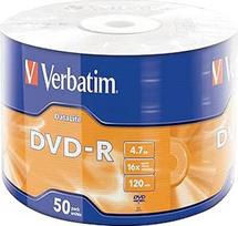 DVD-R "Verbatim Datalife" tušti diskai, 50 vnt., pakuotė WRAP, 4,7GB, sidabro spalvos, matinis