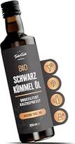 Ekologiškas šalto spaudimo 250 ml juodųjų kmynų aliejus - nefiltruotas, su dideliu timochinono kiekiu (4600 mg/1000 g), be priedų - atitinka 500 šalto spaudimo juodųjų kmynų aliejaus kapsulių