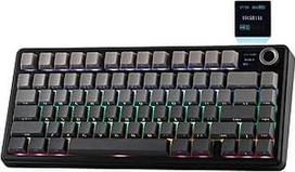 EPOMAKER X Aula F75 MAX Mechaninė žaidimų klaviatūra 75% su TFT ekranu ir sukamuoju mechanizmu, tarpinė, keičiama karštuoju būdu, belaidė žaidimų klaviatūra, skirta PC/Mac/Linux, QWERTY JAV išdėstymas (juoda, "Reaper Switch")