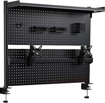 EUREKA ERGONOMIC Schreibtisch Stecktafel, Stahl Stecktafel mit Dual Monitor Ständer, Computertisch Zubehör für Büro, 4 Zubehörteile, modulinis, 110 x 29 x 86,8 cm, Schwarz