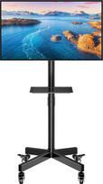 FORGING MOUNT TV stovas, pritaikytas 23-60 colių televizoriams, mobilus TV stovas su ratukais, reguliuojamo aukščio pakreipimas, užrakinami ratukai, iki 40 kg, maksimali VESA 400 x 400 mm