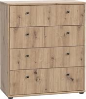 FORTE Tempra 2 komoda su 4 stalčiais, inžinerinė mediena, "Artisan" ąžuolo stiliaus, 73,7 x 85,5 x 34,8 cm (plotis x aukštis x gylis)