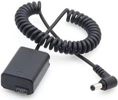 Fotga Išplečiamas maitinimo kabelio adapteris Spyruoklinis kabelio adapteris nuolatinės srovės jungčiai su nuolatinės srovės jungtimi Dekoduota baterija NP-FW50, skirta "Sony A7 A7R A7S A7R A7II A7RII A7SII A5100 A6000 A6300 A6500 DSC-RX10 fotoaparatui