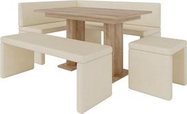 FURNISTAR "Akiko" kampinis suolas su stalu ir suolais - kampinis suolų komplektas jūsų valgomajam, virtuvei, moderniai, svetainės zonai, valgomojo kampeliui. Puikiai tinka virtuvei, biurui ir priimamajam. Tvirtas atlikimas
