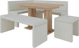FURNISTAR "Akiko" kampinis suolas su stalu ir suolais - kampinis suolų komplektas jūsų valgomajam, virtuvei, moderniai, svetainės zonai, valgomojo kampeliui. Puikiai tinka virtuvei, biurui ir priimamajam. Tvirtas atlikimas