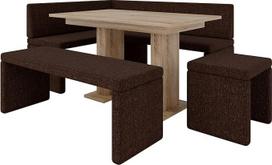 FURNISTAR "Akiko" kampinis suolas su stalu ir suolais - kampinis suolų komplektas jūsų valgomajam, virtuvei, moderniai, svetainės zonai, valgomojo kampeliui. Puikiai tinka virtuvei, biurui ir priimamajam. Tvirtas atlikimas