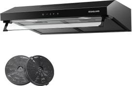GASLAND UC60BS Dvigubo variklio dizaino gartraukis 60 cm Recirkuliacinis tylusis gartraukis Ištraukiamasis oro ištraukėjas 333 m³/h, 3 lygių jutiklinis valdymas Po patalpa esantis gartraukis Ištraukiamasis gartraukis Juodas metalas su