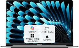 GEEKOM GeekBook X16 Pro nešiojamasis kompiuteris, 1299 g metalinis korpusas, 16 colių 2,5K, "Intel Core Ultra 9-185H", 32GB LPDDR5x 7500MT/s, 2 TB SSD, USB4, pirštų atspaudų jutiklis, "DTS:X Ultra", iki 17 val. baterija, "Copilot", "Windows 11