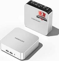 GEEKOM Mini kompiuteris A5 Pro su AMD Ryzen 5 7430U, 16GB atnaujinama DDR4 RAM (be fiksuotos LPDDR) + 512GB SSD, kompaktiškas mini stalinis kompiuteris W-11 Pro, 6 x USB, keturių ekranų, skirtas verslui