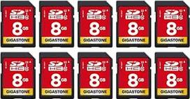 GIGASTONE 8GB SDHC atminties kortelė, 10 pakuočių, iki 80MB/s, skirta Canon Olympus PC skaitmeniniams fotoaparatams
