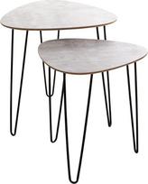 HAKU Möbel 2 šoninių staliukų komplektas Betono išvaizda Juoda MDF Metalinė plokštė Matmenys W 40/48 cm x H 43/48 cm x D 40/48 cm Stilius: Modernus
