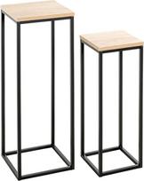 HAKU Möbel Gėlių kolonėlės 2 vnt. Ąžuolas Juoda (natūralaus ąžuolo MDF) Metaliniai matmenys Š 19 x D 19 x V 54 cm Š 23 x D 23 x V 67 cm Stilius: Modernus