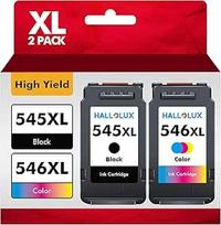 HALLOLUX PG-545XL, CL-546XL, PG545, CL546 XL spausdintuvų kasetės, skirtos "Canon" 545, 546 XL, PG 545XL, CL 546XL, "Pixma MX490", MX495, TR4550, TR4551, MG2550s, MG2555s, TS3150, TS3151 (1 juoda, 1 spalvota)