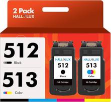HALLOLUX PG 512 CL 513 atkurtos 510 511 spausdintuvo kasetės 512 513 PG512 CL513 suderinamos su "Canon" 512 513 daugiapakopėmis PG-512 CL-513, skirtomis "Pixma" MP495 MP230 MP270 MX420 (juodos spalvos, 2 pakuotės)