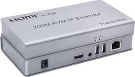 HDMI KVM ilgintuvas 200M per IP RJ45 Ethernet CAT6 6A siųstuvo imtuvo 1 TX-20 RX ir USB klaviatūros pelės per UTP/STP H.264 (TX+RX)