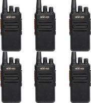 HESENATE HT66 radijo imtuvas, PMR446 Walkie Talkie radijo imtuvas, nemokamas, didelio nuotolio, profesionalus Walky Talky, 16 kanalų, rankinis radijo imtuvas, Woki Toki Scan VOX su USB C įkrovikliu (juodas, 6 vnt.)