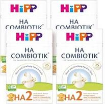 HiPP HA 2 Combiotic, hidrolizuotas mišinys (4 x 600 g) - po 6 mėn., su natūraliomis pieno rūgščių kultūromis, GOS, Omega-3 (DHA, ALA), jautriai imuninei sistemai