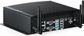 HISTTON Mini kompiuteris be ventiliatoriaus "Core i7-10710U", 16GB RAM, 512GB M.2 SSD, pramoninis kompiuteris su 6 RS232 COM, HD+DP + C tipo trigubu ekranu, 2 LAN, 8 USB, GPIO, SIM, "WiFi", BT4.2, mini kompiuteris "Windows 11 Pro", "Linux