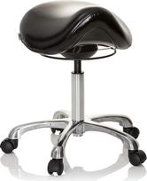 hjh OFFICE Ortho SIT 702310 Darbo taburetė Dirbtinės odos ergonominė balno taburetė su ratukais Reguliuojamas aukštis Juoda