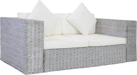 Homgoday Model278797 2 dalių sofos komplektas su pagalvėlėmis Pilka natūralaus rotango sofa, skirta naudoti patalpoje