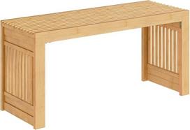 HOOBRO Bambukinis suolas, 90 cm ilgio valgomojo suolas 2 asmenims, virtuvės stalas, prieškambaris, batų suolas, valgomojo suolas, prieškambaris, miegamasis, natūralus EYL16CD01