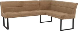 HWC-O81 Kampinis suolas, valgomojo suolas, "Oeko-Tex" (310 g/m²), šenilinis audinys / metalinė tekstilė, 210 x 159 cm, šviesiai rudos spalvos
