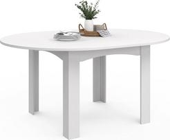 IDMarket - "Dona" išplečiamas apvalus valgomojo stalas 4-8 asmenims, baltas 110-150 cm