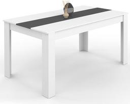 IDMarket - Georgia stačiakampis valgomojo stalas 8 asmenims baltos ir pilkos spalvos 160 x 80 cm