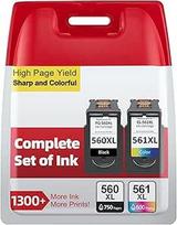 INKYEAH 560 561 XL kasetės, suderinamos su originaliomis "Canon" spausdintuvų 560 561, PG-560/CL-561 XL vertės rašalo kasetėmis (juodos spalvos), skirtomis "Pixma TS5350 TS7450 TS7451 TS5350a TS5351 TS5352 TS5353